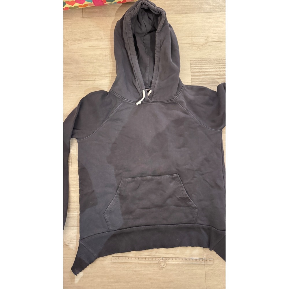 AllSaints Ivy Hoody Charcoal Gray Asymmetric Hem Pullover Hoodie Small WM013N